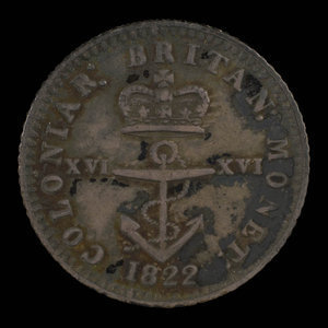 Great Britain, George IV, 1/16 dollar : 1822