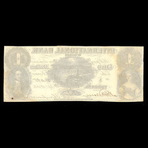 Canada, International Bank of Canada, 1 dollar : September 15, 1858