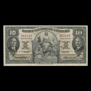 Canada, Banque Canadienne Nationale, 10 dollars : January 2, 1935