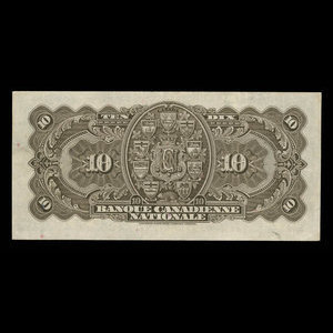 Canada, Banque Canadienne Nationale, 10 dollars : January 2, 1935