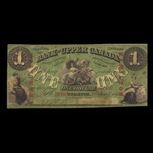 Canada, Bank of Upper Canada (York), 1 dollar : January 1, 1861