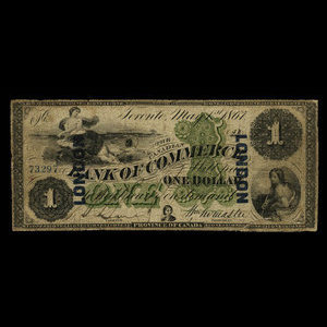 Canada, Canadian Bank of Commerce, 1 dollar : May 1, 1867