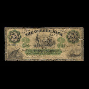 Canada, Quebec Bank, 2 dollars : January 2, 1863