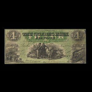 Canada, Quebec Bank, 4 dollars : January 2, 1859