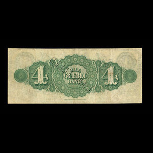 Canada, Quebec Bank, 4 dollars : January 2, 1863