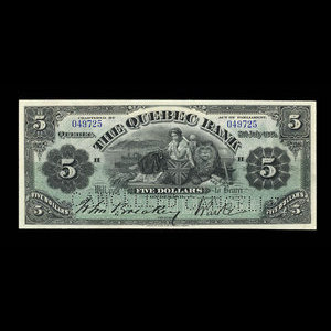 Canada, Quebec Bank, 5 dollars : July 2, 1901