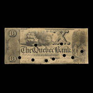 Canada, Quebec Bank, 10 dollars : November 1, 1853