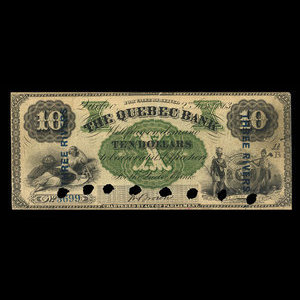 Canada, Quebec Bank, 10 dollars : January 2, 1863