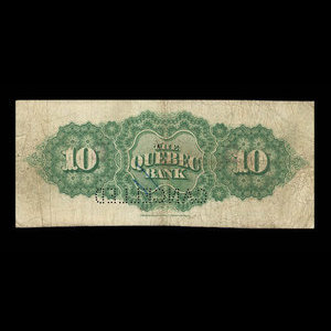 Canada, Quebec Bank, 10 dollars : January 3, 1888