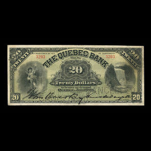 Canada, Quebec Bank, 20 dollars : January 3, 1898