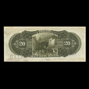 Canada, Quebec Bank, 20 dollars : January 3, 1911