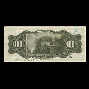 Canada, Quebec Bank, 100 dollars : January 3, 1898