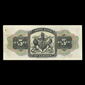 Canada, Royal Bank of Canada, 5 dollars : January 2, 1901