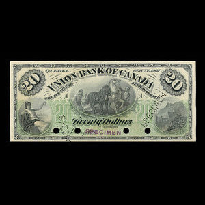 Canada, Union Bank of Canada (The), 20 dollars : June 1, 1907