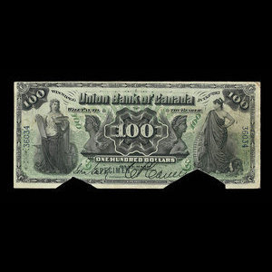 Canada, Union Bank of Canada (The), 100 dollars : July 1, 1912