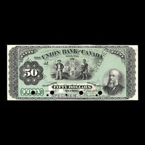 Canada, Union Bank of Canada (The), 50 dollars : June 1, 1893