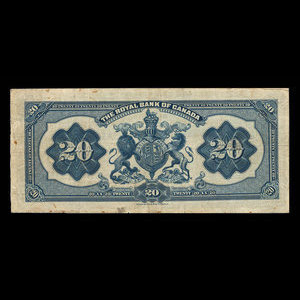 British Guiana, Royal Bank of Canada, 20 dollars : January 2, 1913