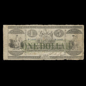 Canada, Bank of British North America, 1 dollar : December 1, 1859