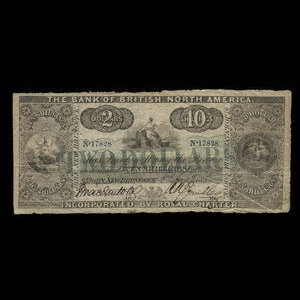 Canada, Bank of British North America, 2 dollars : January 2, 1854