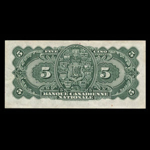 Canada, Banque Canadienne Nationale, 5 dollars : January 2, 1935