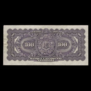 Canada, Banque Canadienne Nationale, 100 dollars : February 1, 1925