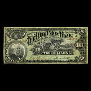 Canada, Dominion Bank, 10 dollars : July 1, 1898