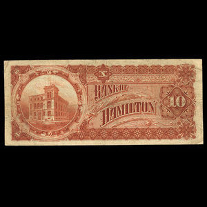 Canada, Bank of Hamilton, 10 dollars : June 1, 1892