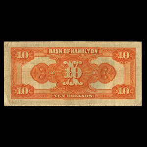 Canada, Bank of Hamilton, 10 dollars : March 1, 1922