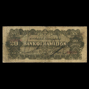 Canada, Bank of Hamilton, 20 dollars : January 2, 1904