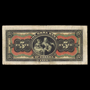 Canada, Home Bank of Canada, 5 dollars : March 1, 1917