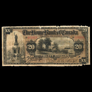 Canada, Home Bank of Canada, 20 dollars : March 1, 1920