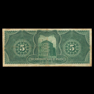 Canada, Merchants' Bank of Halifax, 5 dollars : June 1, 1894