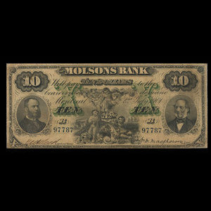 Canada, Molsons Bank, 10 dollars : July 2, 1901