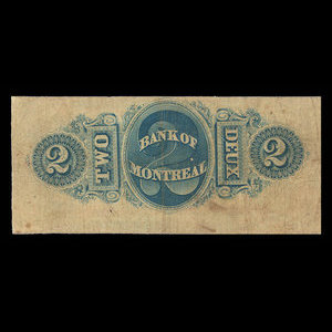 Canada, Bank of Montreal, 2 dollars : August 1, 1856