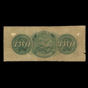 Canada, Bank of Montreal, 2 dollars : January 3, 1859