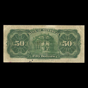 Canada, Bank of Montreal, 50 dollars : September 3, 1912