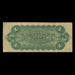 Canada, Peoples Bank of New Brunswick, 1 dollar : January 2, 1885