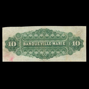 Canada, Banque Ville-Marie, 10 dollars : January 2, 1889