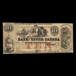 Canada, Bank of Upper Canada (York), 10 dollars : January 7, 1857