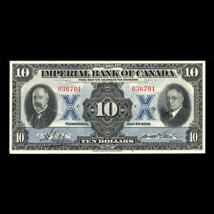 Canada, Imperial Bank of Canada, 10 dollars : November 1, 1933