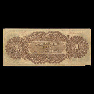 Canada, Summerside Bank of Prince Edward Island, 1 dollar : February 1, 1872