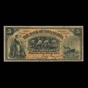 Canada, Bank of Nova Scotia, 5 dollars : June 1, 1898