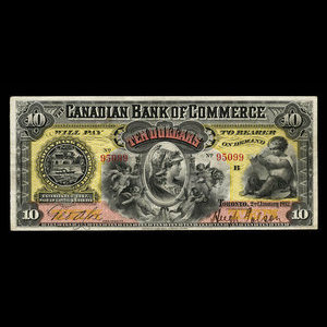 Canada, Canadian Bank of Commerce, 10 dollars : January 2, 1892