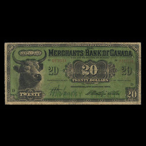 Canada, Merchants Bank of Canada (The), 20 dollars : January 3, 1917