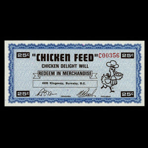 Canada, Chicken Delight, 25 cents : 1970