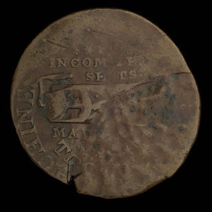 Canada, unknown, 1/2 penny : 1838