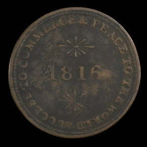 Canada, unknown, 1/2 penny : 1816