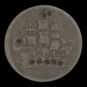 Canada, unknown, 1/2 penny : 1835