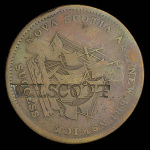 Canada, unknown, 1/2 penny : 1820