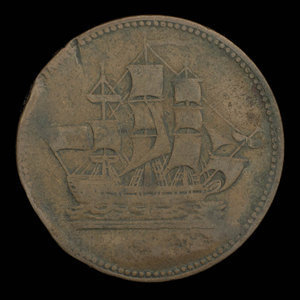 Canada, unknown, 1/2 penny : 1835